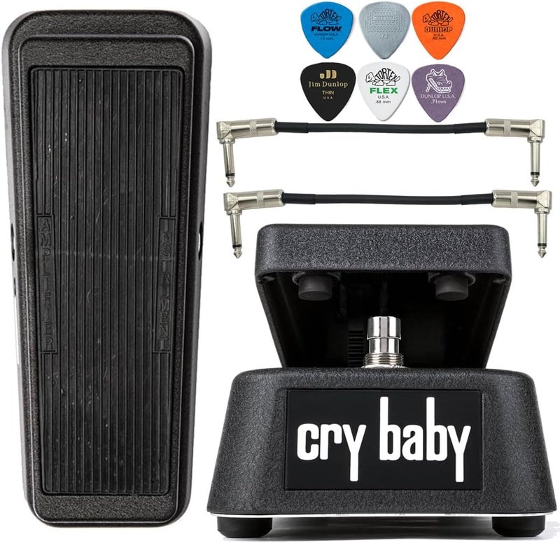 Tonebird Dunlop Original Crybaby GCB95 Standard Wah Pedal Effects Bundle with 2 Patch Cables 6 Dunlop Picks - Image 1